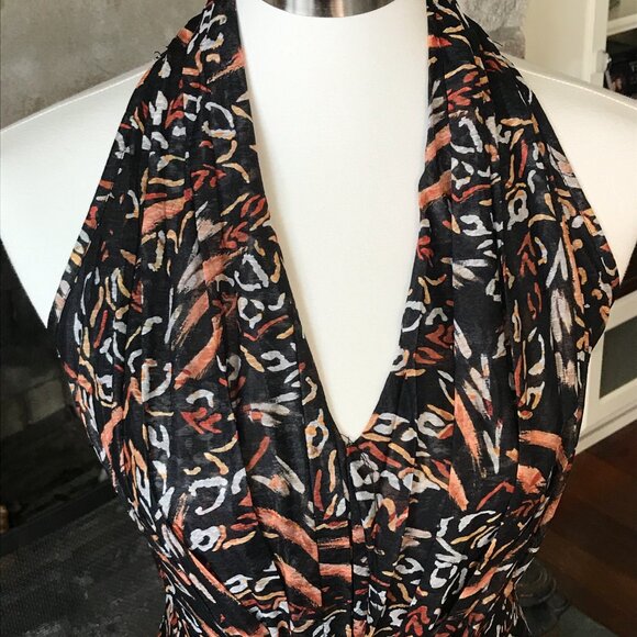 'Molly Bracken' Halter Black Fauve Dress - Size Large - Picture 4 of 7